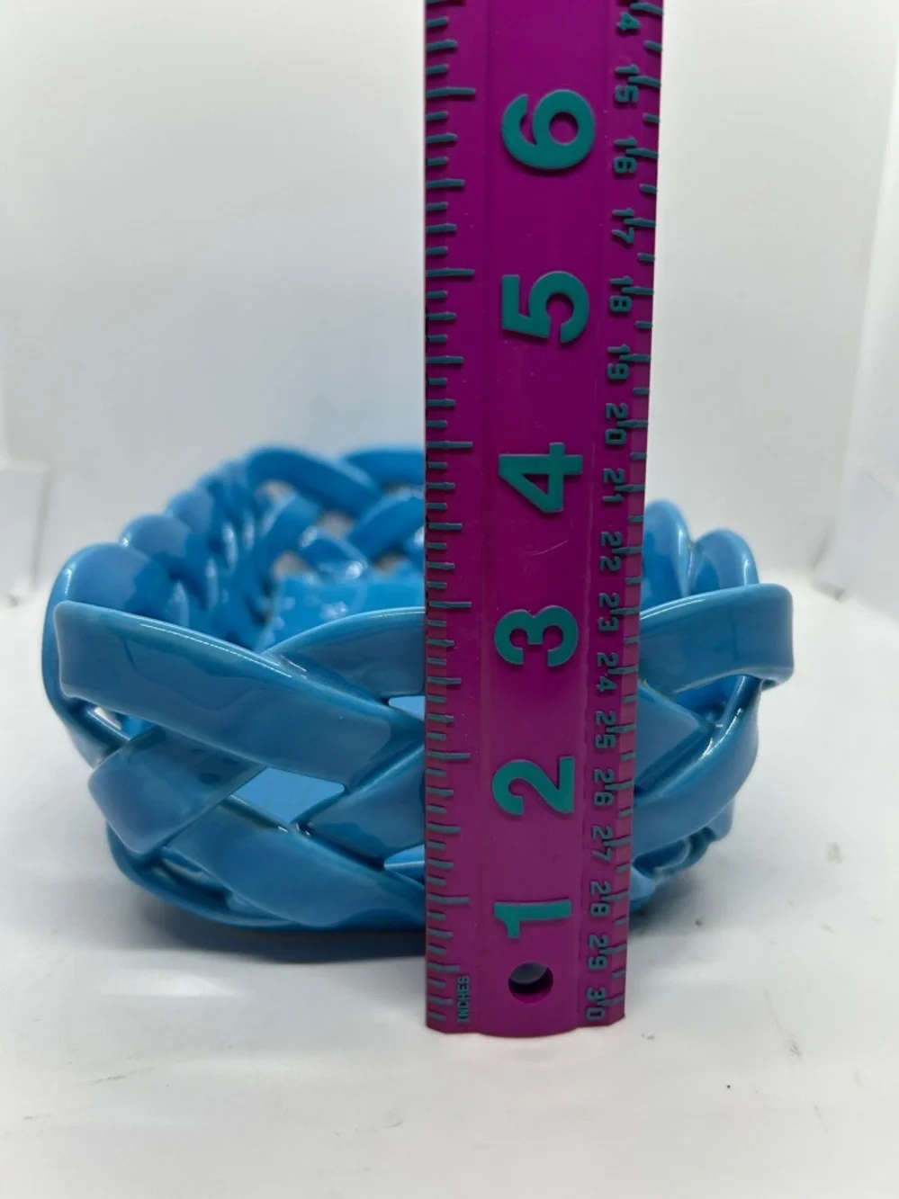 Primo'Gi Ceramic Blue Woven Fruit, Bread Basket